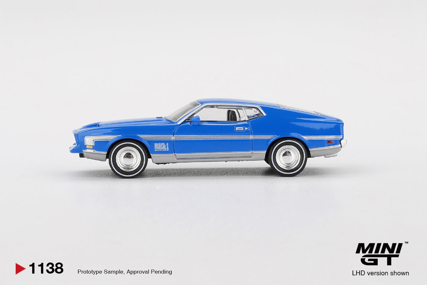 Mini GT 1/64 Ford Mustang Mach 1 Grabber Blue LHD MINI GT 1/64 #MGT01138-L