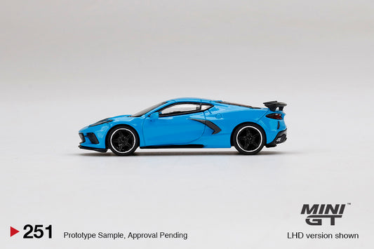 Mini GT No 251 1/64 2020 Chevrolet Corvette Stingray Rapid Blue (LHD) New