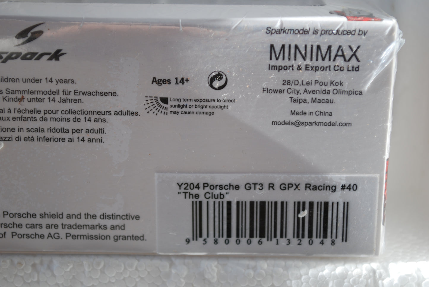 Sparky 1/64 Sparky 1/64 scale Porsche GT3 R GPX Racing No.12 "The Diamond" Y202