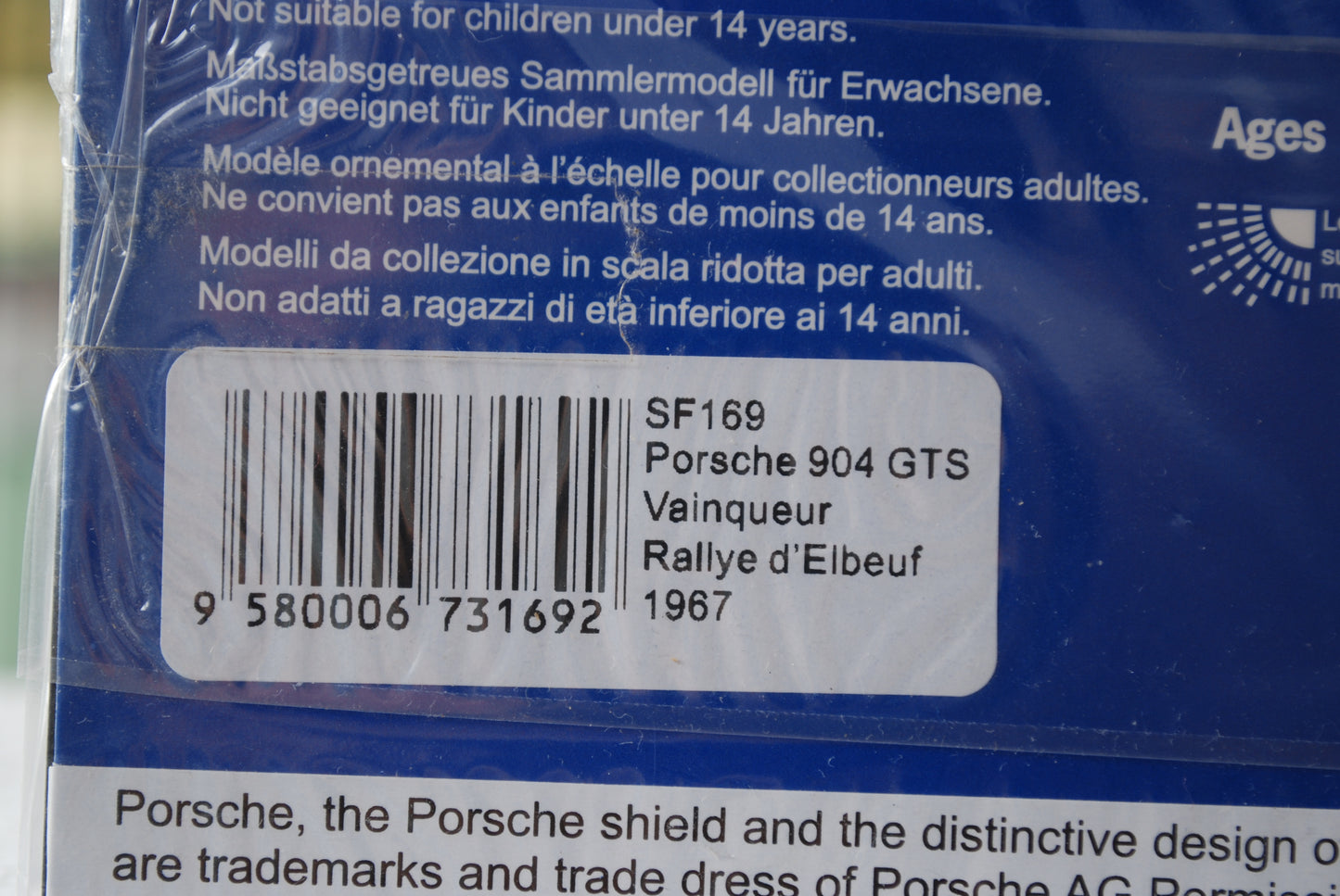 Spark 1/43 Porsche 904 GTS No.5 Vainqueur Rallye d'Elbeuf 1967 Philippe Farjon Limited 300 SF169