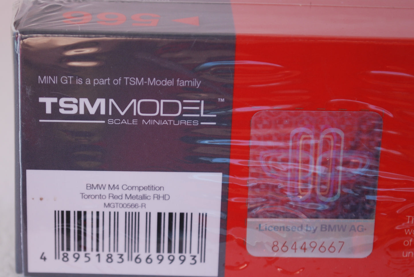 Mini Gt 1/64 BMW M4 Competition (G82) Toronto Red Metallic RHD #566