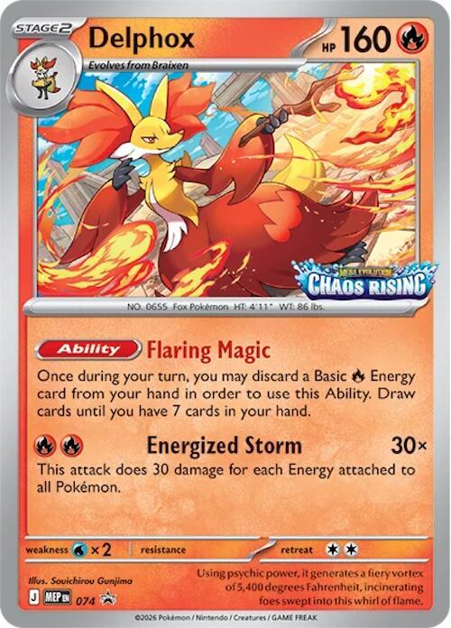 Delphox - 074 - Stamped Promo - Chaos Rising