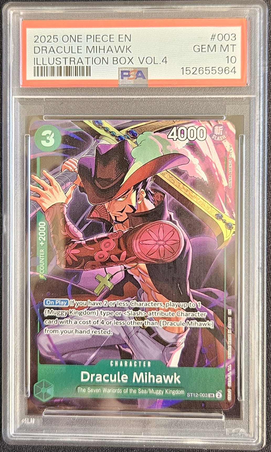 Dracule Mihawk - PSA 10 - ST12-003 - Illustration Box Vol.4