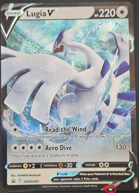 Lugia V - SWSH301 - Black Star Promo - Printing/Ink Error
