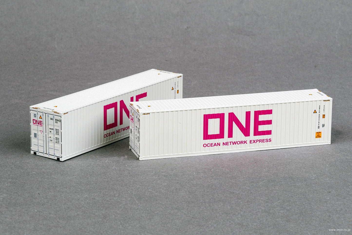 Rodo N Gauge 40ft Dry Container High Cube (Tall) Type ONE (Gray) (2-Pack) Railway