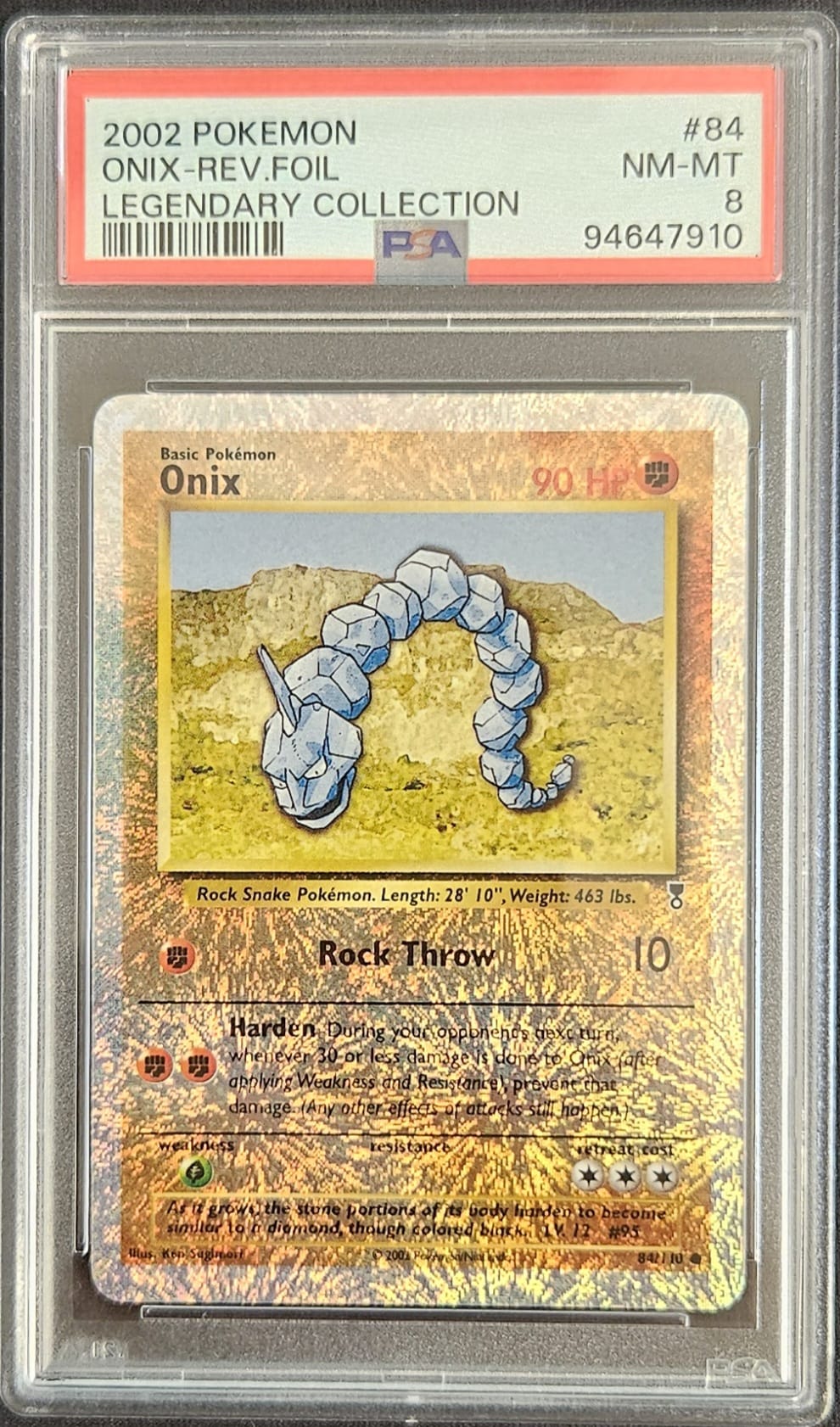 Onix - PSA 8 - 84/110 - Reverse Holo - Legendary Collection