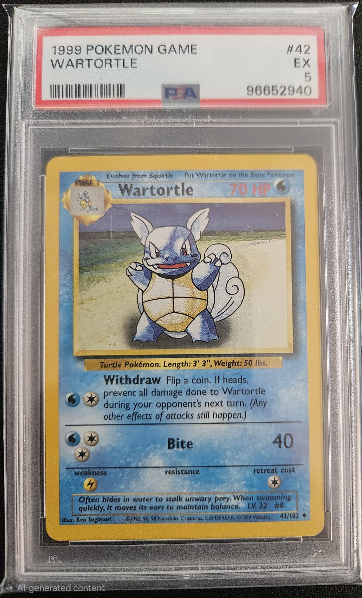 Wartortle - PSA 5 - 42/102 - Uncommon - Base Set