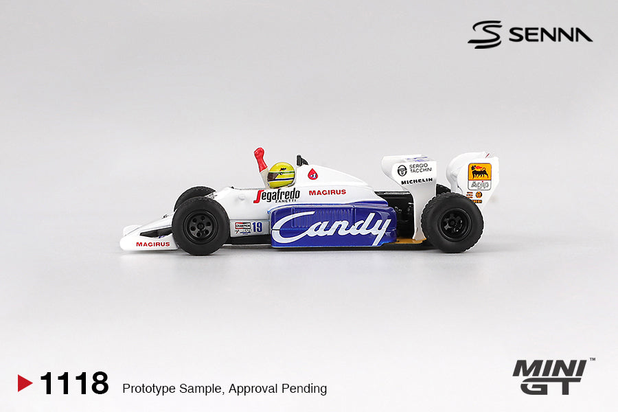 Mini GT Toleman TG184 #19 Ayrton Senna 1984 Monaco Grand Prix 2nd #1118 1/64
