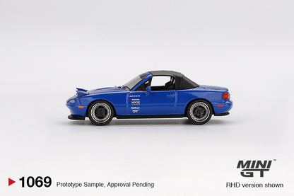Mini GT No 1069 1/64 Mazda Miata MX-5 (NA) Tuned Version Dark Blue RHD New