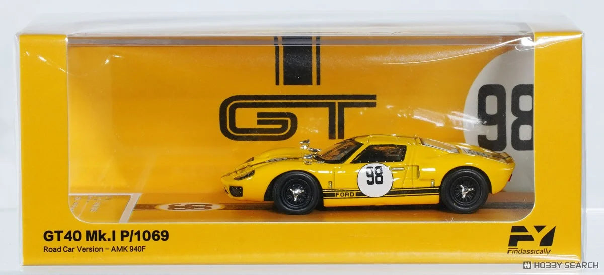 FinClassically 1:64 FORD GT40 Mk.1 P/1069 Road Car Version AMK 940F Yellow