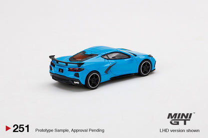 Mini GT No 251 1/64 2020 Chevrolet Corvette Stingray Rapid Blue (LHD) New