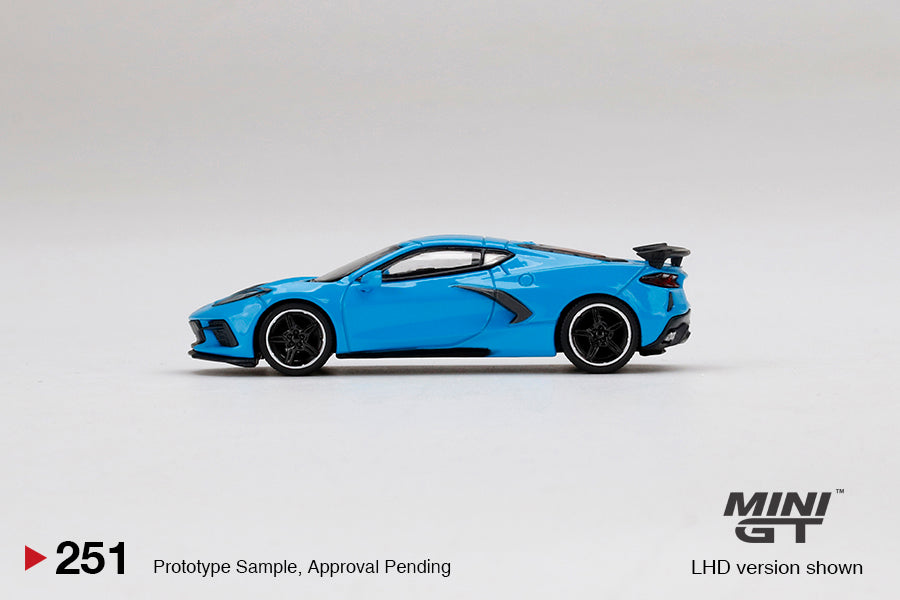 Mini GT No 251 1/64 2020 Chevrolet Corvette Stingray Rapid Blue (LHD) New