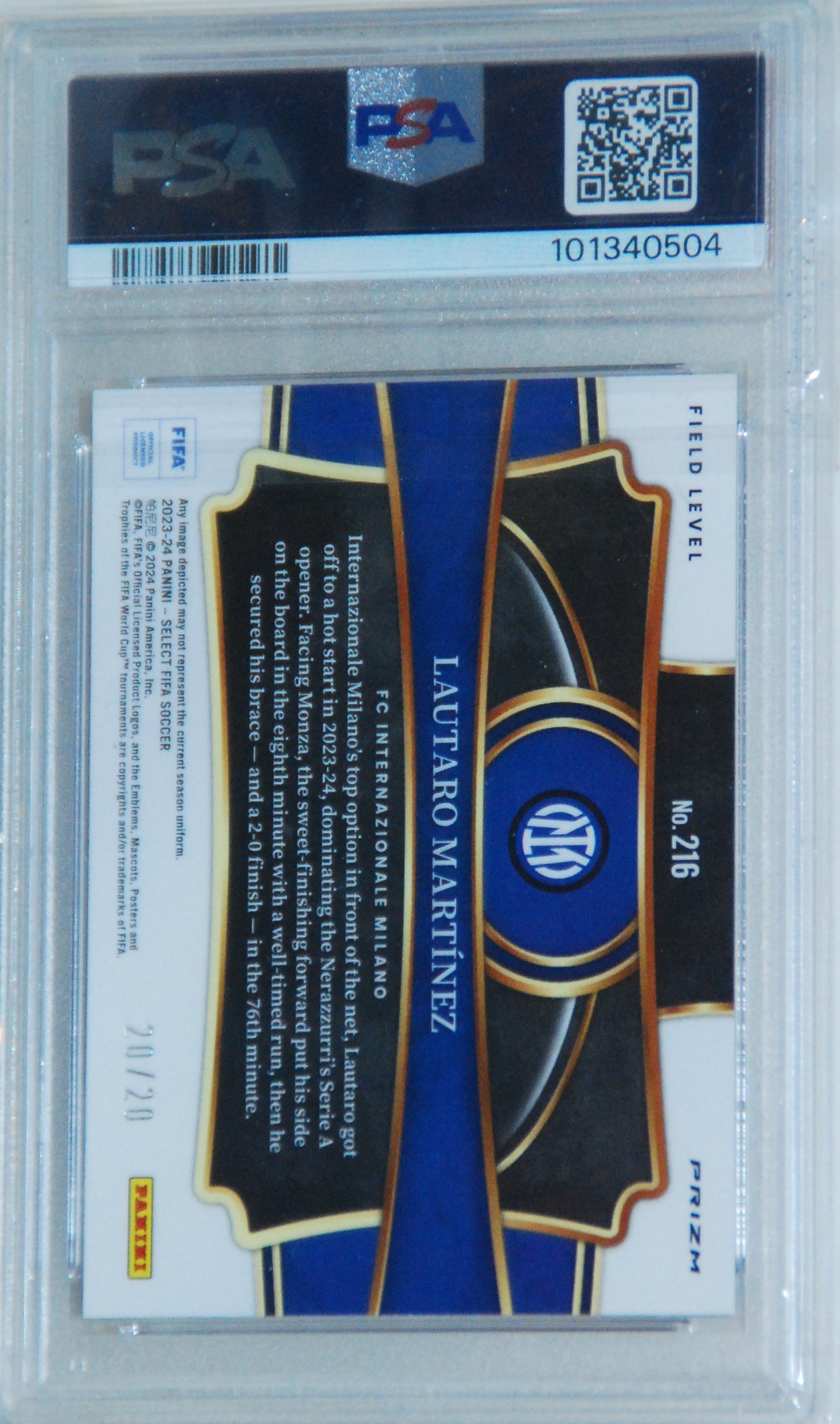 2023-24 Select FIFA Lautaro Martinez (White) - PSA 9