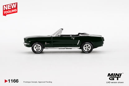 MINI GT #1166 Ford Mustang Convertible 1964 Highland Green Model Car LHD