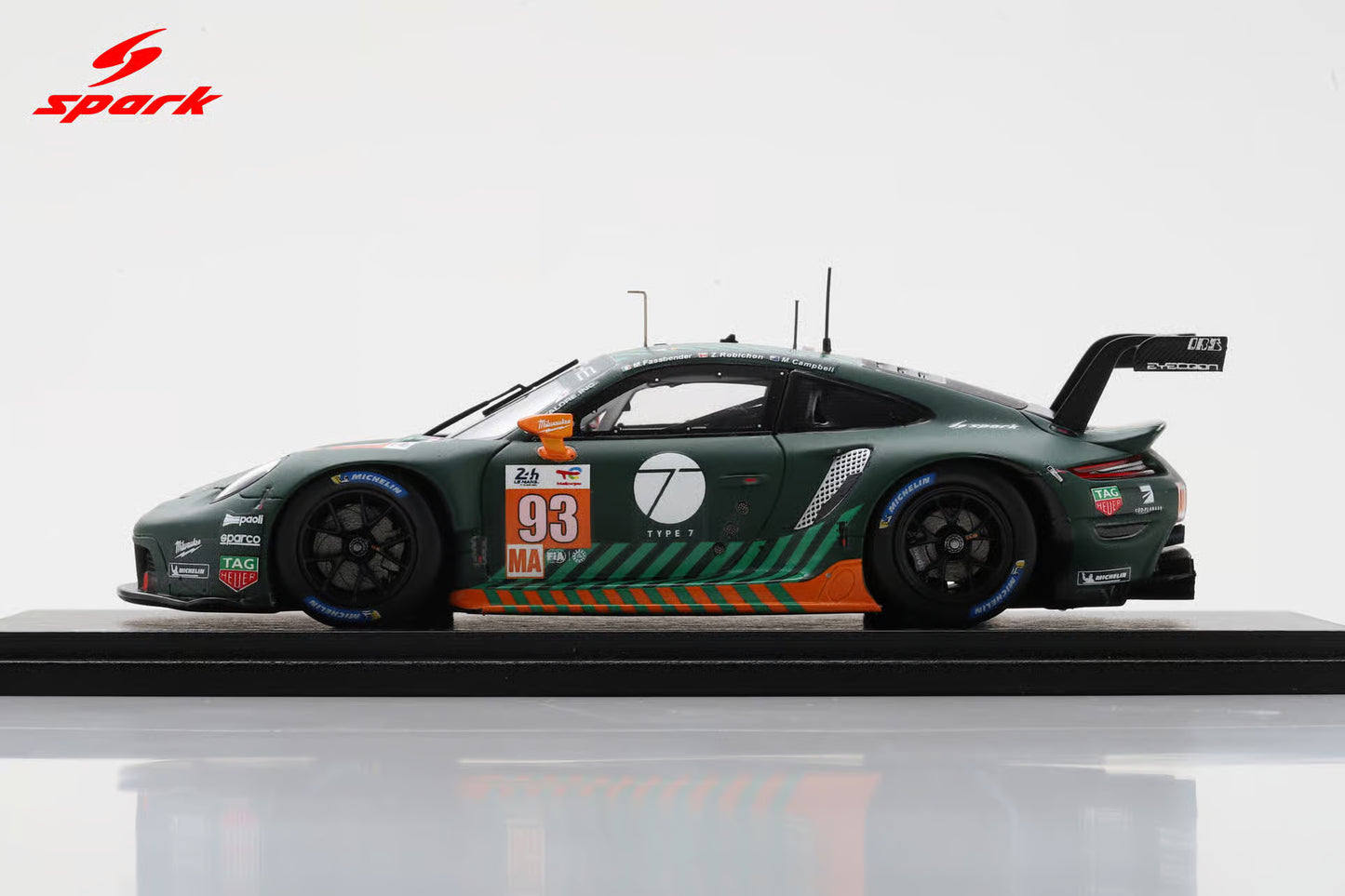 Spark Porsche 911 RSR-19 No.93 Proton Competition 24H Le Mans 2022 M. Fassbender - M. Campbell - Z. Robichon S8654 - 1:43