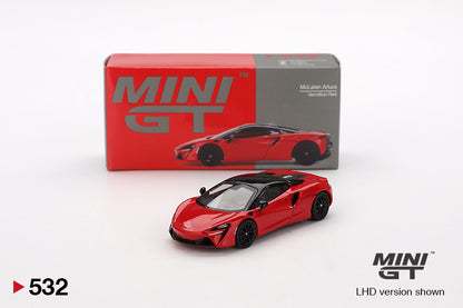 MINI GT 1/64 McLaren Artura Vermillion Red RHD #532