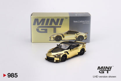 Mini GT 1/64 No 985 Nissan Z Veilside FFZ400 Gold Chrome RHD New