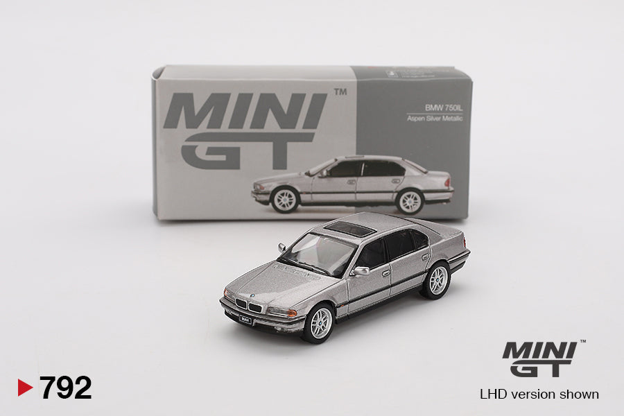 Mini GT No 792 1/64 BMW 750Li Aspen Silver Metallic