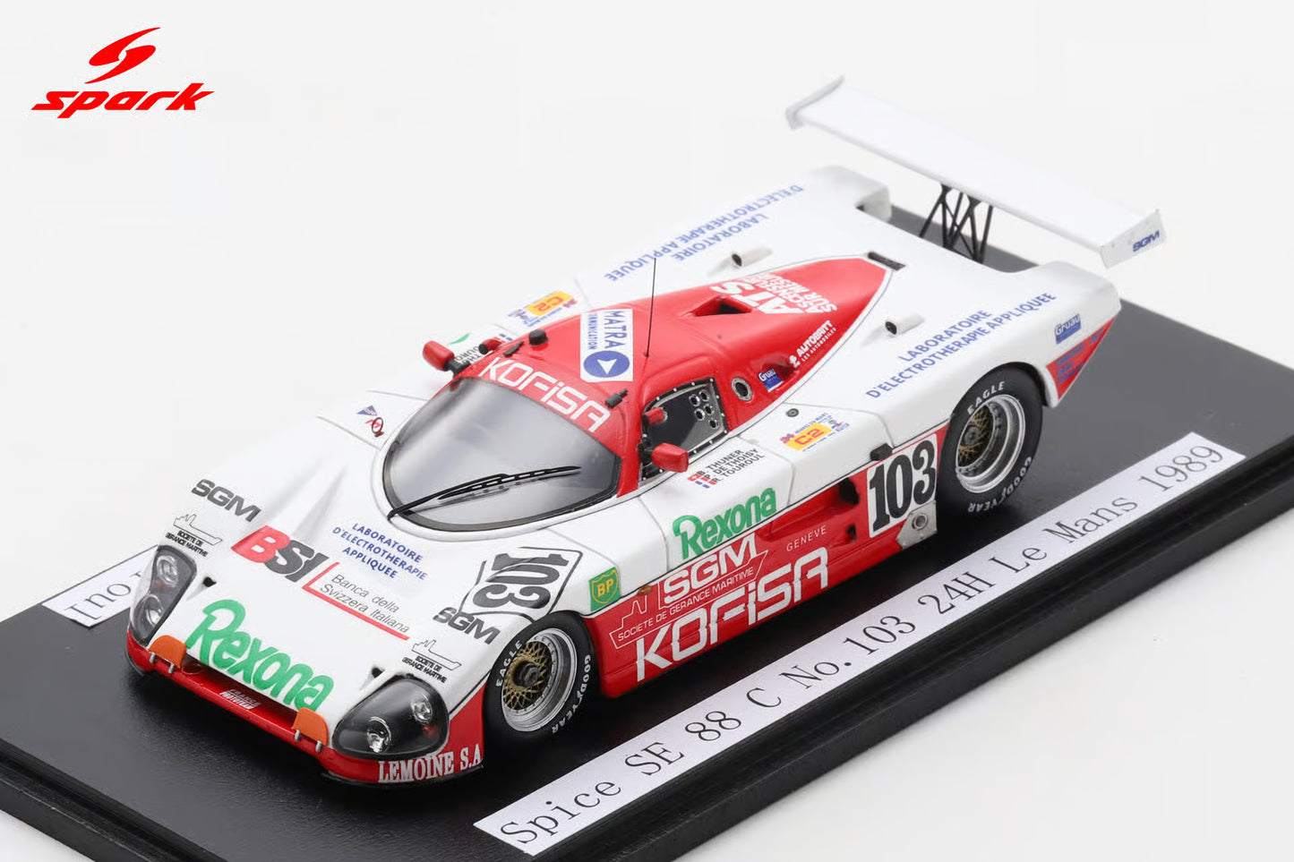 Spark 1/43 Spice SE88C No.103 24H Le Mans 1989 B. Thuner - P. de Thoisy - R. Touroul S6807