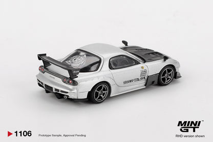 Mini GT MGT01106-R 1/64 Mazda RX-7 RE-Amemiya Silver Metallic LHD New