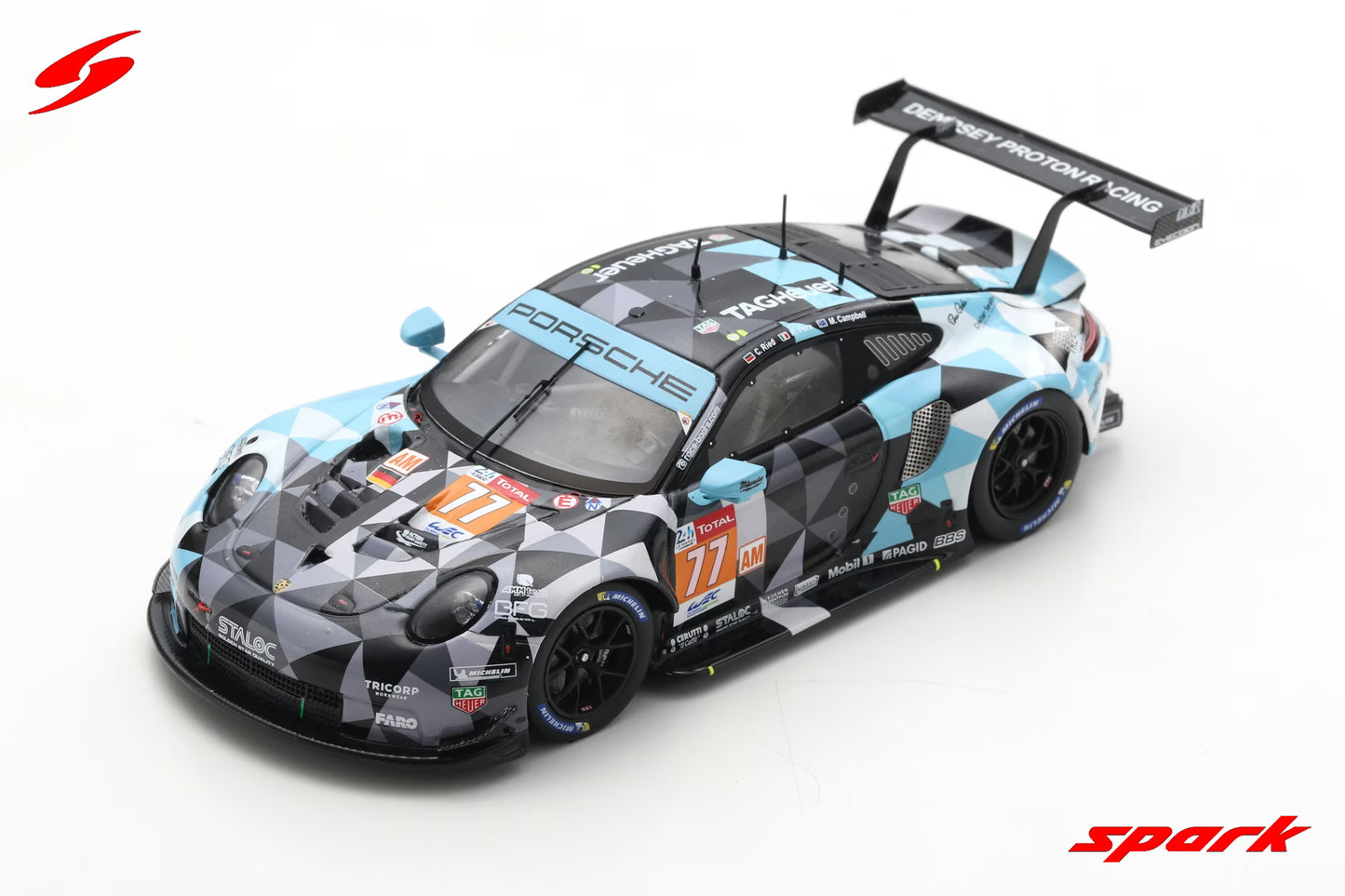 Spark 1/43 Porsche 911 RSR No.77 Dempsey-Proton Racing 2nd LMGTE Am class 24H Le Mans 2020 M. Campbell - R. Pera - C. Ried