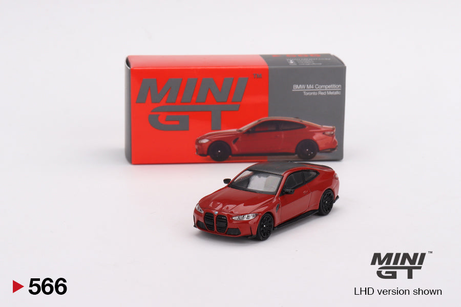 Mini GT No 566 1/64 BMW M4 Competition. Toronto Red Metallic New RHD