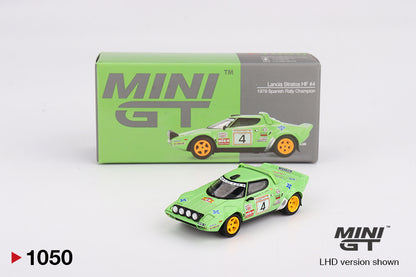 Mini GT No 1050 1/64 Lancia Stratos HF #4 1979 Spanish Rally Champion LHD New