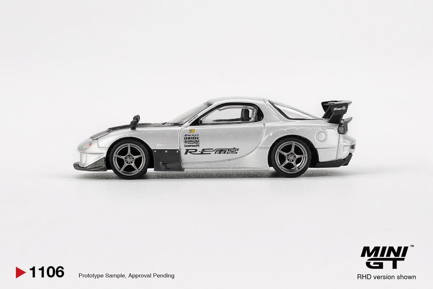 Mini GT MGT01106-R 1/64 Mazda RX-7 RE-Amemiya Silver Metallic LHD New