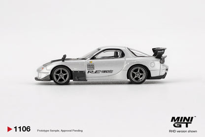 Mini GT MGT01106-R 1/64 Mazda RX-7 RE-Amemiya Silver Metallic LHD New