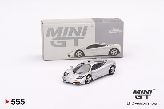 MINI GT 1/64 McLaren F1 Magnesium Silver LHD #555