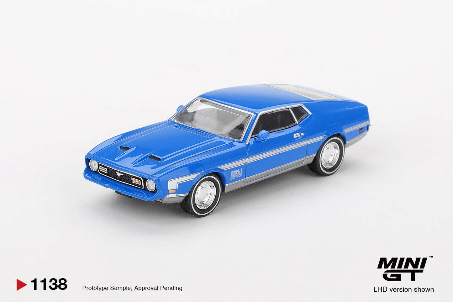 Mini GT 1/64 Ford Mustang Mach 1 Grabber Blue LHD MINI GT 1/64 #MGT01138-L