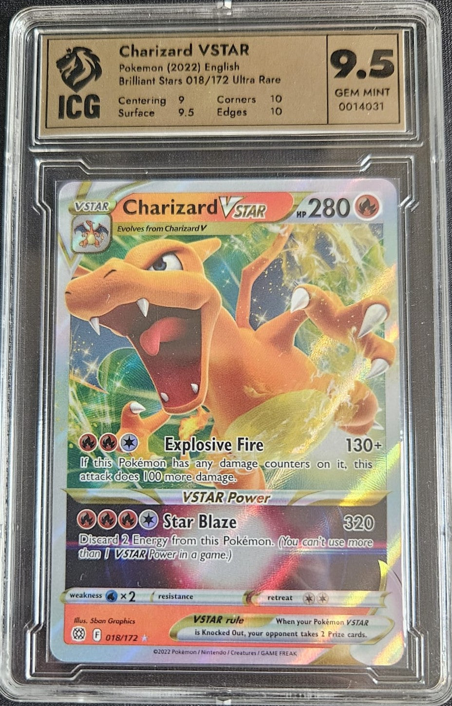 Charizard VSTAR - ICG 9.5 - 018/172 - VSTAR - Brilliant Stars