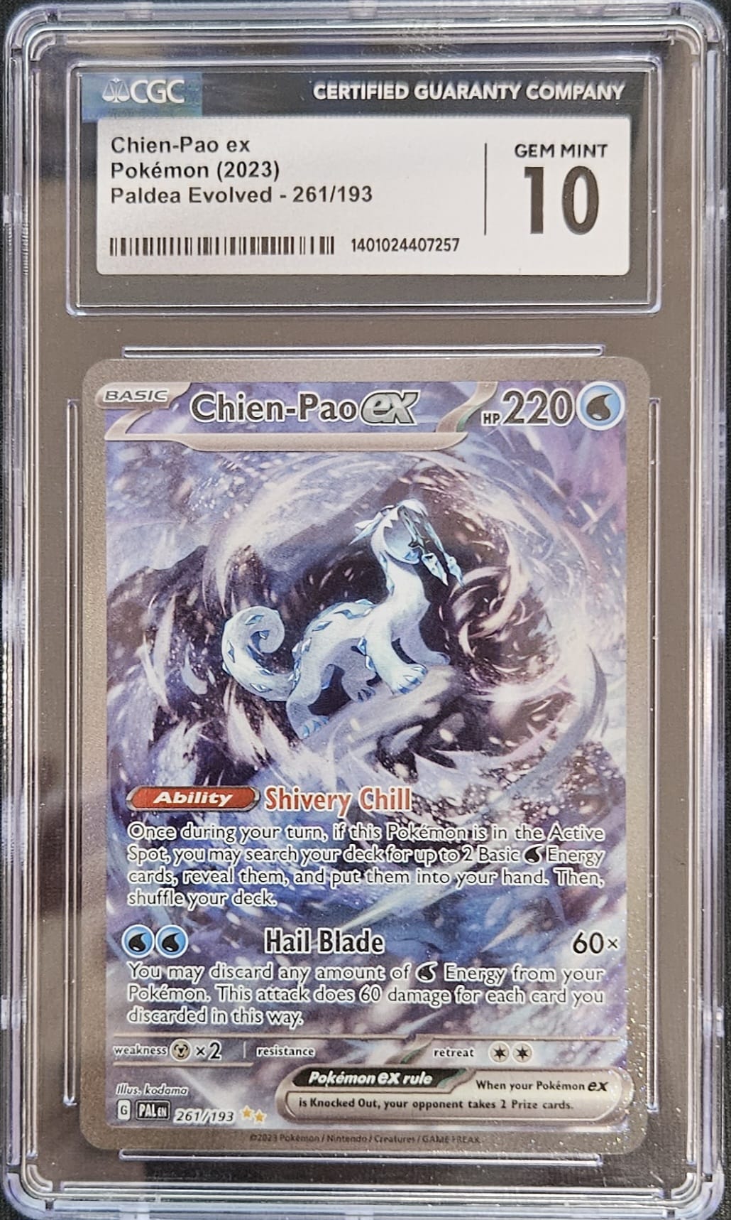 Chien-Pao ex - CGC 10 - 261/193 - Special Illustration Rare - Paldea Evolved