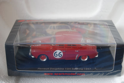Spark 1/43 Renault Dauphine No.66 37th 12H Sebring 1957 P. Frère - J. Lucas S5220