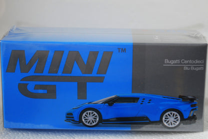 Mini GT 1/64 Bugatti Centodieci Blu Bugatti LHD #586