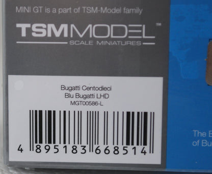 Mini GT 1/64 Bugatti Centodieci Blu Bugatti LHD #586