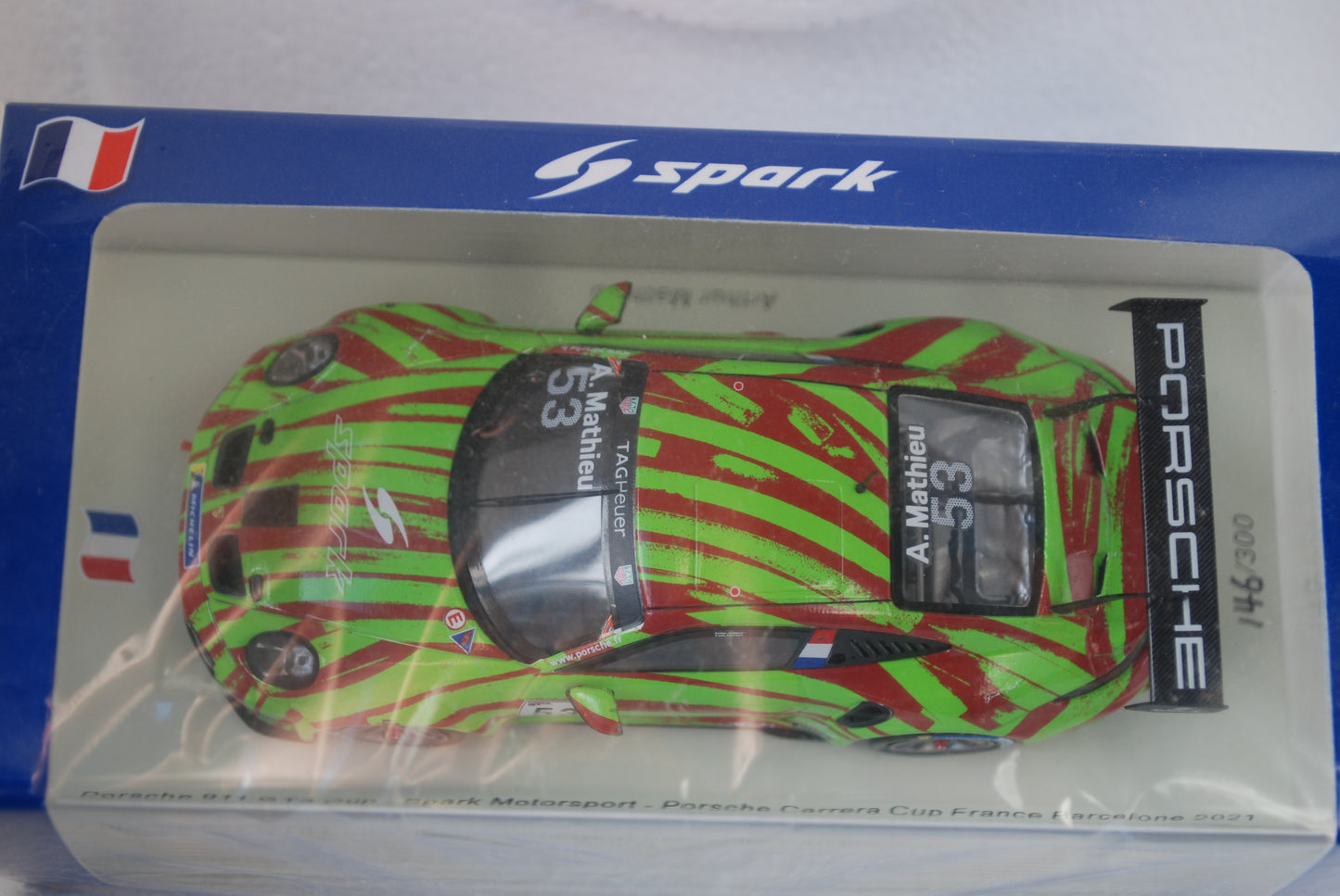 Spark 1/43 Porsche 911 GT3 Cup No.53 Porsche Carrera Cup France Barcelone 2021 Spark Motorsport Arthur Mathieu Limited 300 SF261