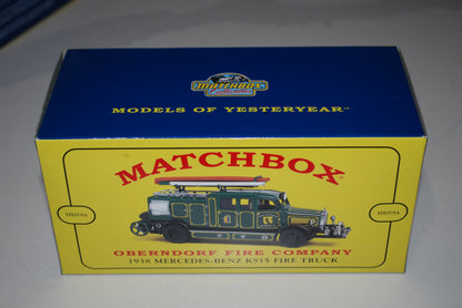 1:43 Matchbox Fire YFE07/SA Oberndorf 1938 Mercedes Benz KS15 Fire Truck