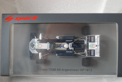 Spark 1/43 Surtees TS9B No.19 5th Argentinean GP 1972 Tim Schenken S3993