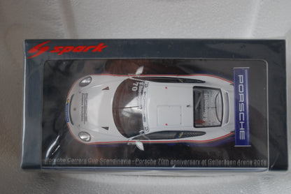 Spark 1/43 Porsche Carrera Cup Scandinavia No.70 Porsche 70th anniversary at Gelleråsen Arena 2018 Stig Blomqvist S4520