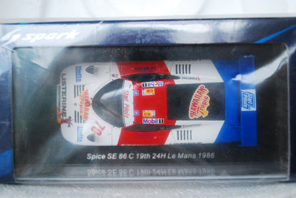 Spark 1/43  Spice SE 86 C No.70 19th 24H Le Mans 1986 G. Spice - R. Bellm - J-M. Martin S6800