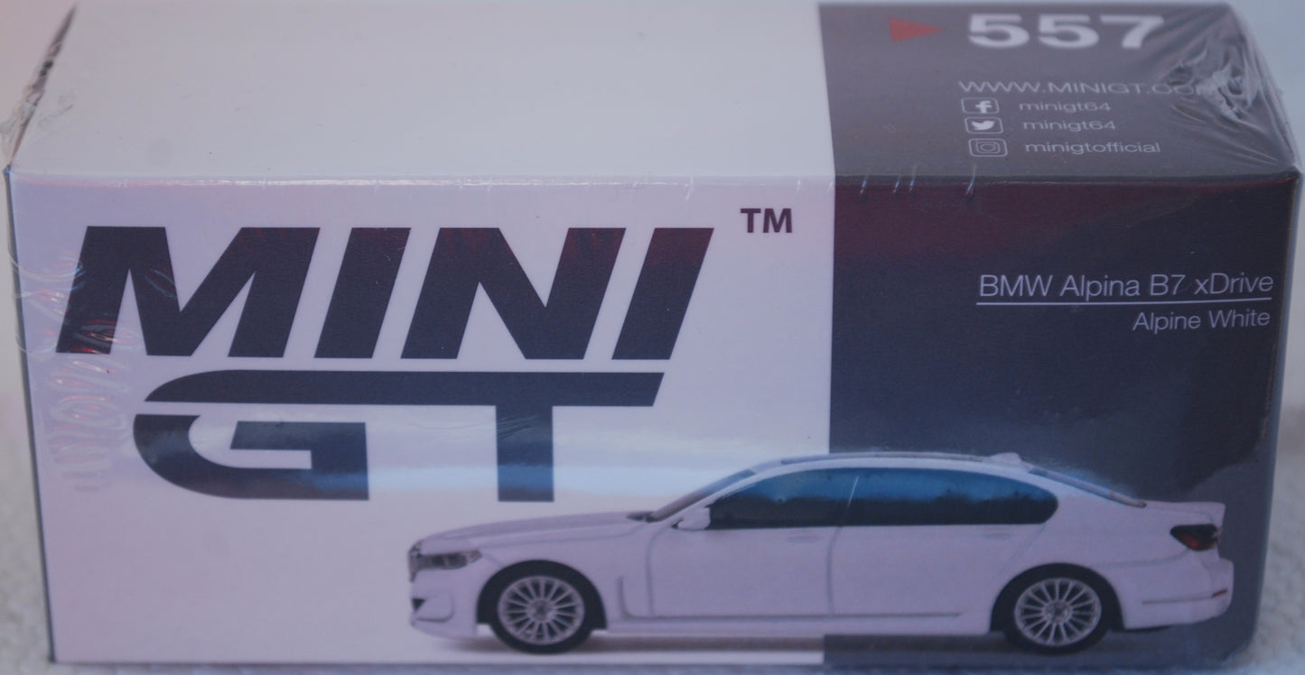 Mini GT 1/64 Alpina B7 xDrive Alpine White RHD 557