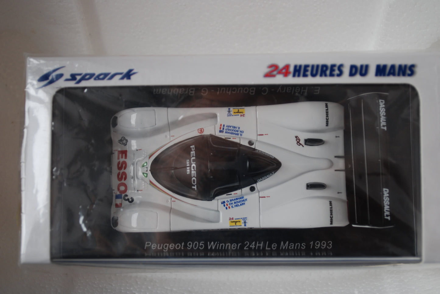 Spark 1/43 Peugeot 905 No.3 Winner 24H Le Mans 1993 E. Hélary - C. Bouchut - G. Brabham 43LM93
