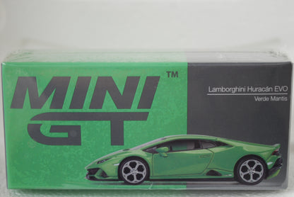 MINI GT - LAMBORGHINI HURACÁN EVO [VERDE MANTIS] NEAR MINT 1:64 RHD New #328
