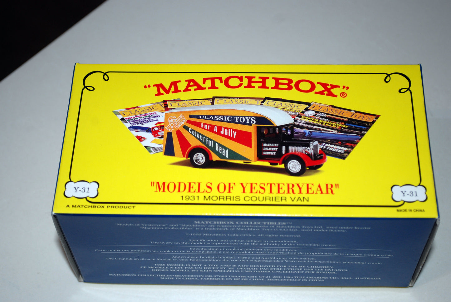 Matchbox Y-31 1:50 Magazine Delivery Service 1931 Morris Courier Van Diecast