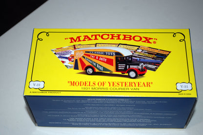 Matchbox Y-31 1:50 Magazine Delivery Service 1931 Morris Courier Van Diecast
