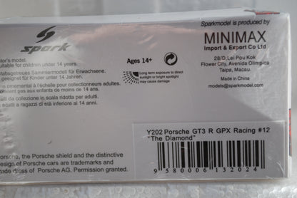 Sparky 1/64 scale Porsche GT3 R GPX Racing No.12 "The Diamond" Y202