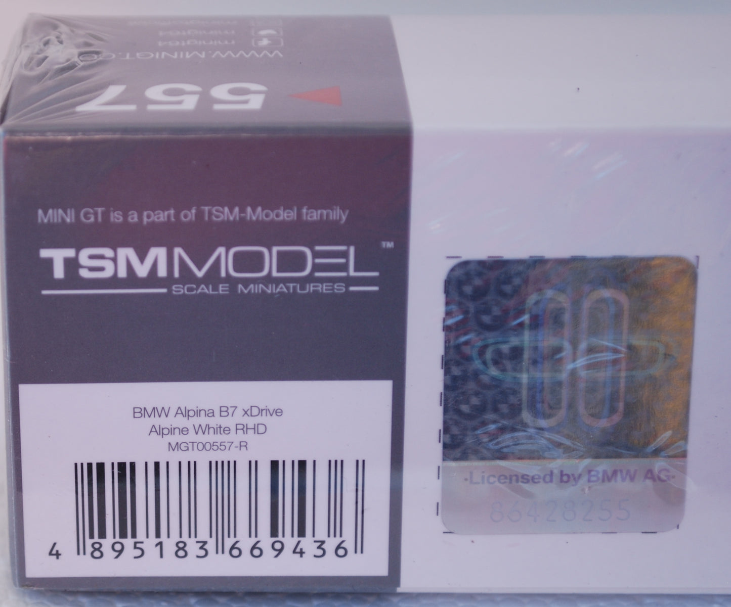 Mini GT 1/64 Alpina B7 xDrive Alpine White RHD 557