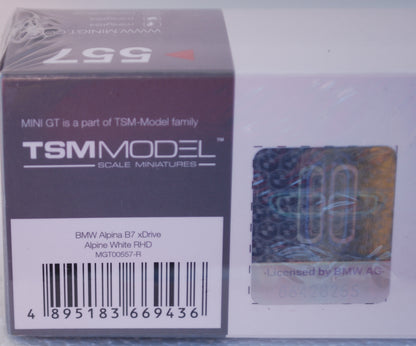 Mini GT 1/64 Alpina B7 xDrive Alpine White RHD 557