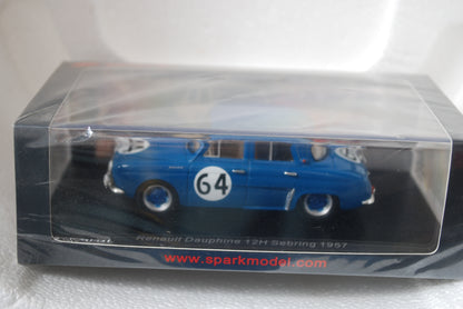 Spark 1/43 Renault Dauphine No.64 34th 12H Sebring 1957 M. Michy - M. Foulgoc S5218